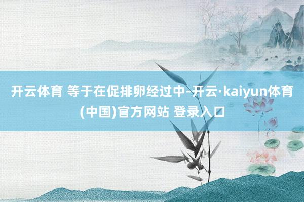 开云体育 等于在促排卵经过中-开云·kaiyun体育(中国)官方网站 登录入口